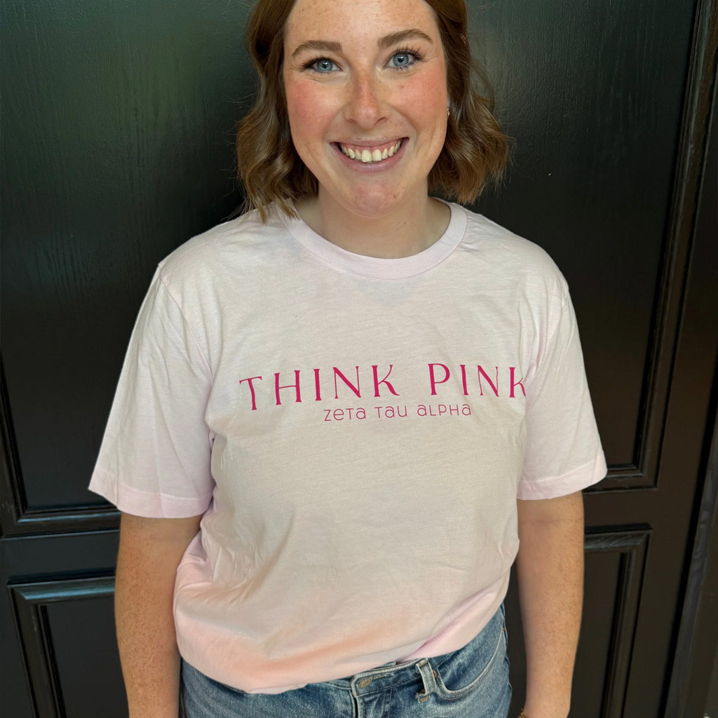 Zeta Tau Alpha Merch Think Pink T-Shirt Best Gifts For Friends