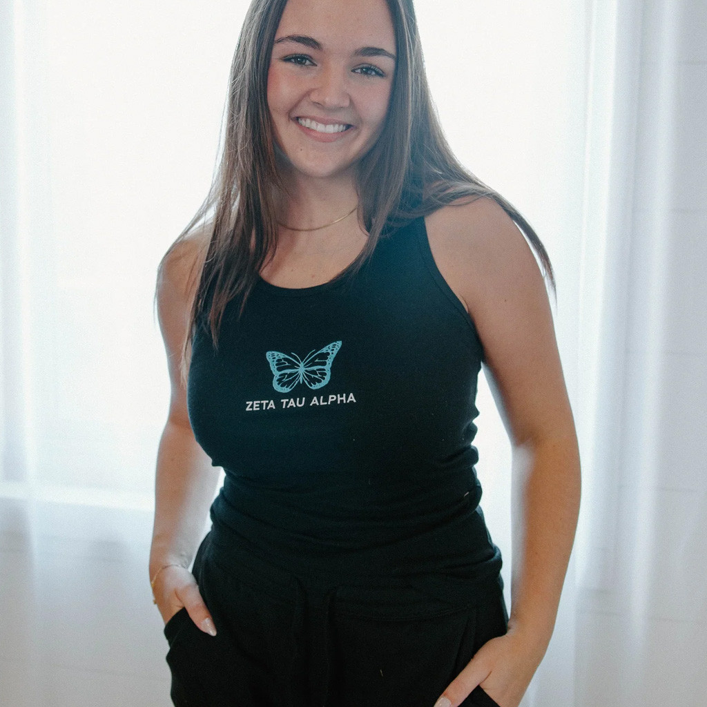 Zeta Tau Alpha Merch Zeta Tau Alpha Butterfly Tank Top Best Gifts For Sisters