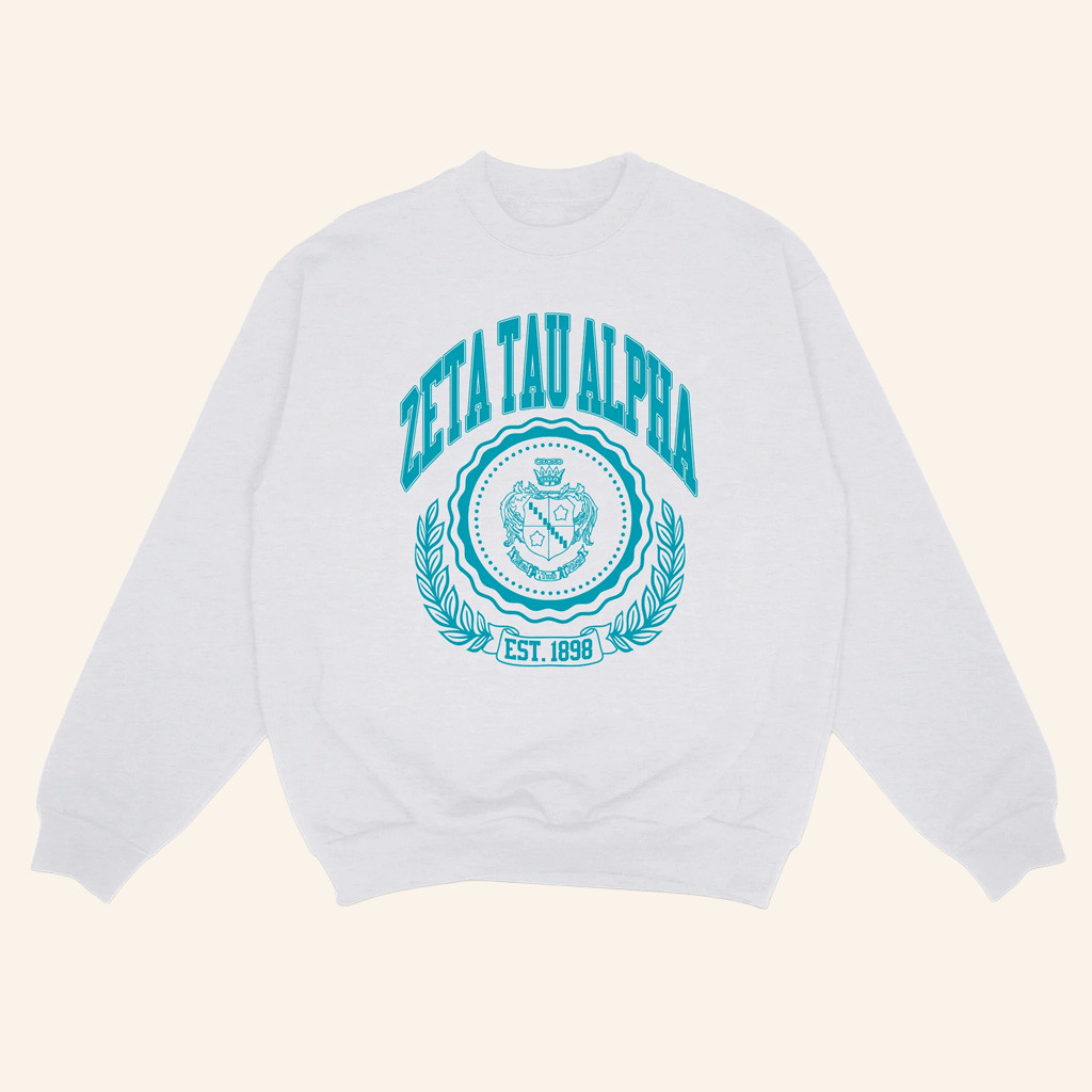 Zeta Tau Alpha Merch Zeta Tau Alpha League Crew Sweatshirt Gifts For Friends