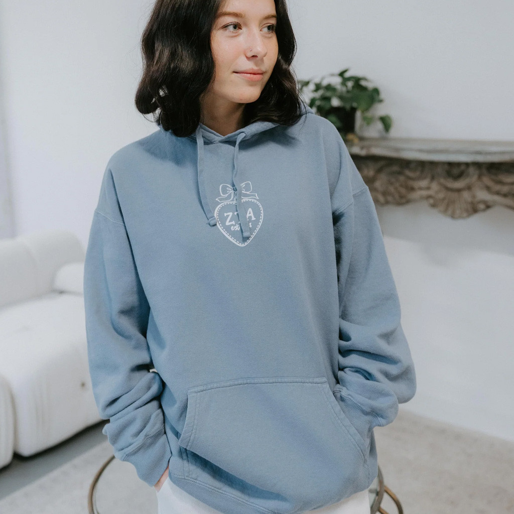 Zeta Tau Alpha Merch ZTA Heart Locket Hoodie Great Gifts For Besties