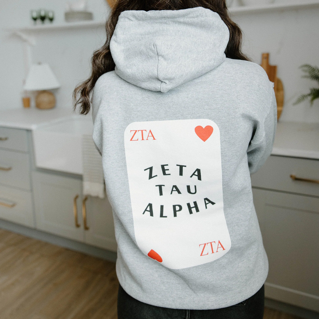 Zeta Tau Alpha Merch ZTA Queen Of Hearts Hoodie Gifts For Friends