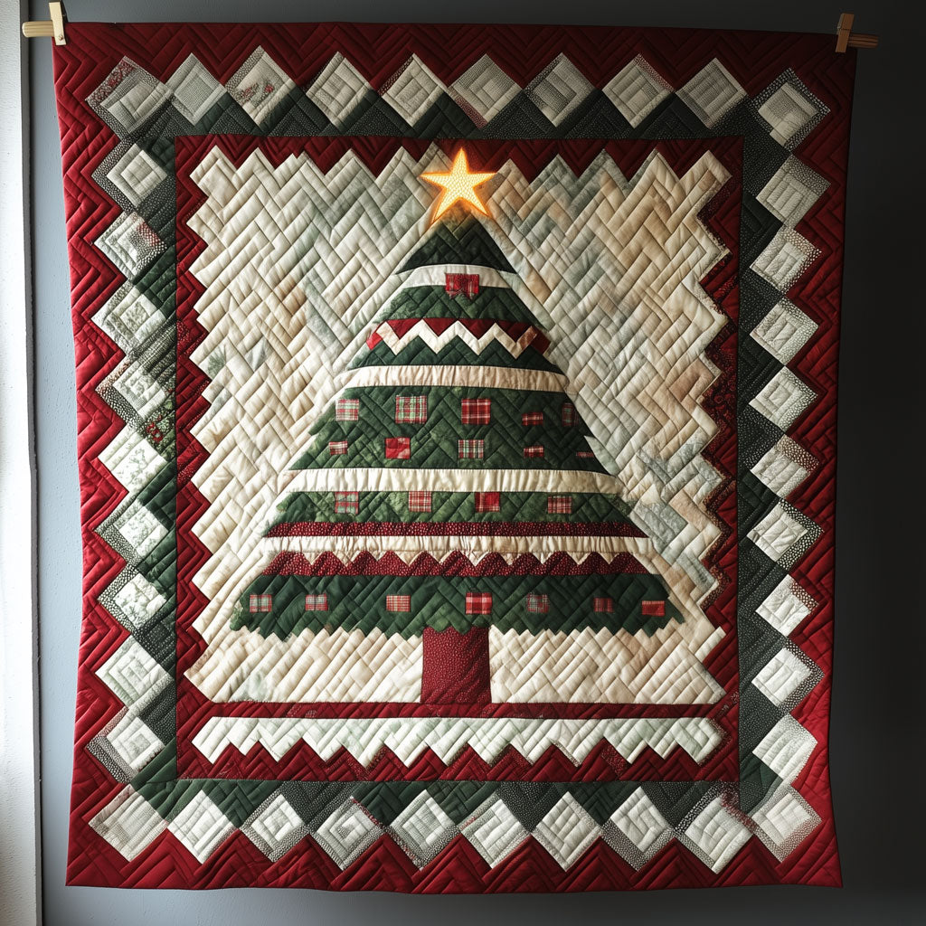 Zigzag Chevron Christmas Tree Quilt Thoughtful Quilt Blanket Gift for Loved Ones