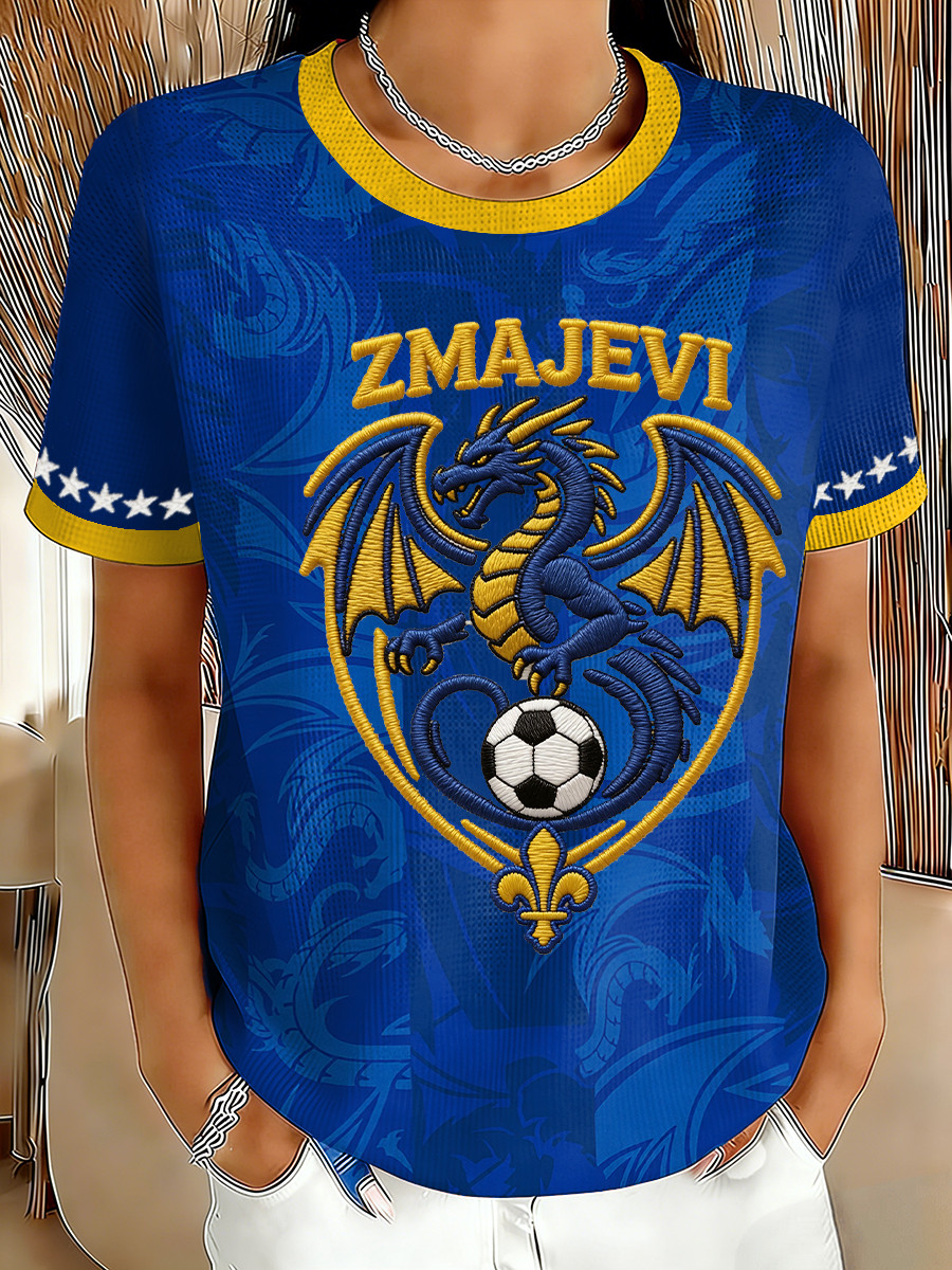 ZMAJEVI Dragon Soccer T-Shirt FIFA World Cup 2026 Apparel Bosnia Supporters Gift
