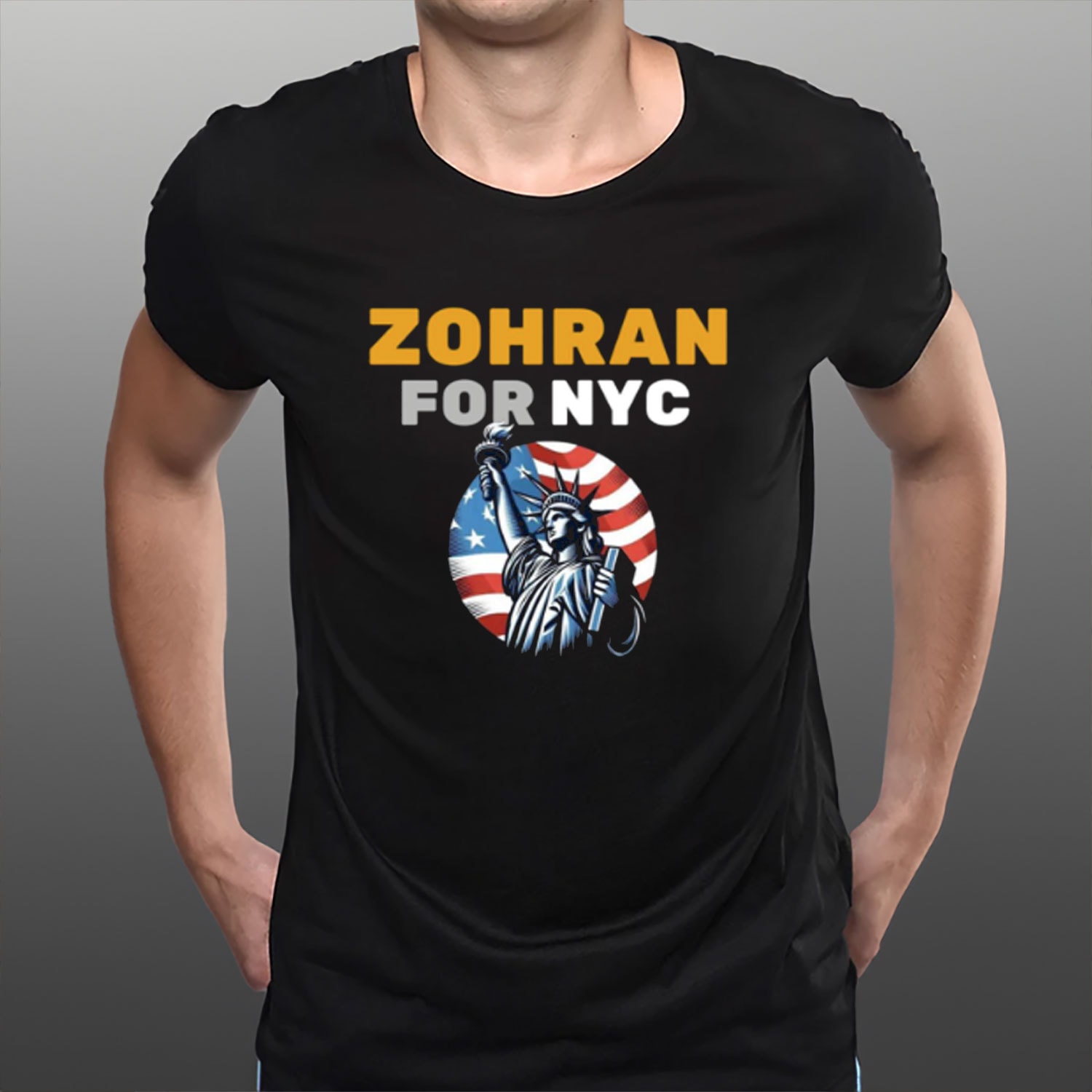 Zohran For NYC Liberty Statue T-Shirt  USA Flag Campaign Zohran Mamdani Merch Official