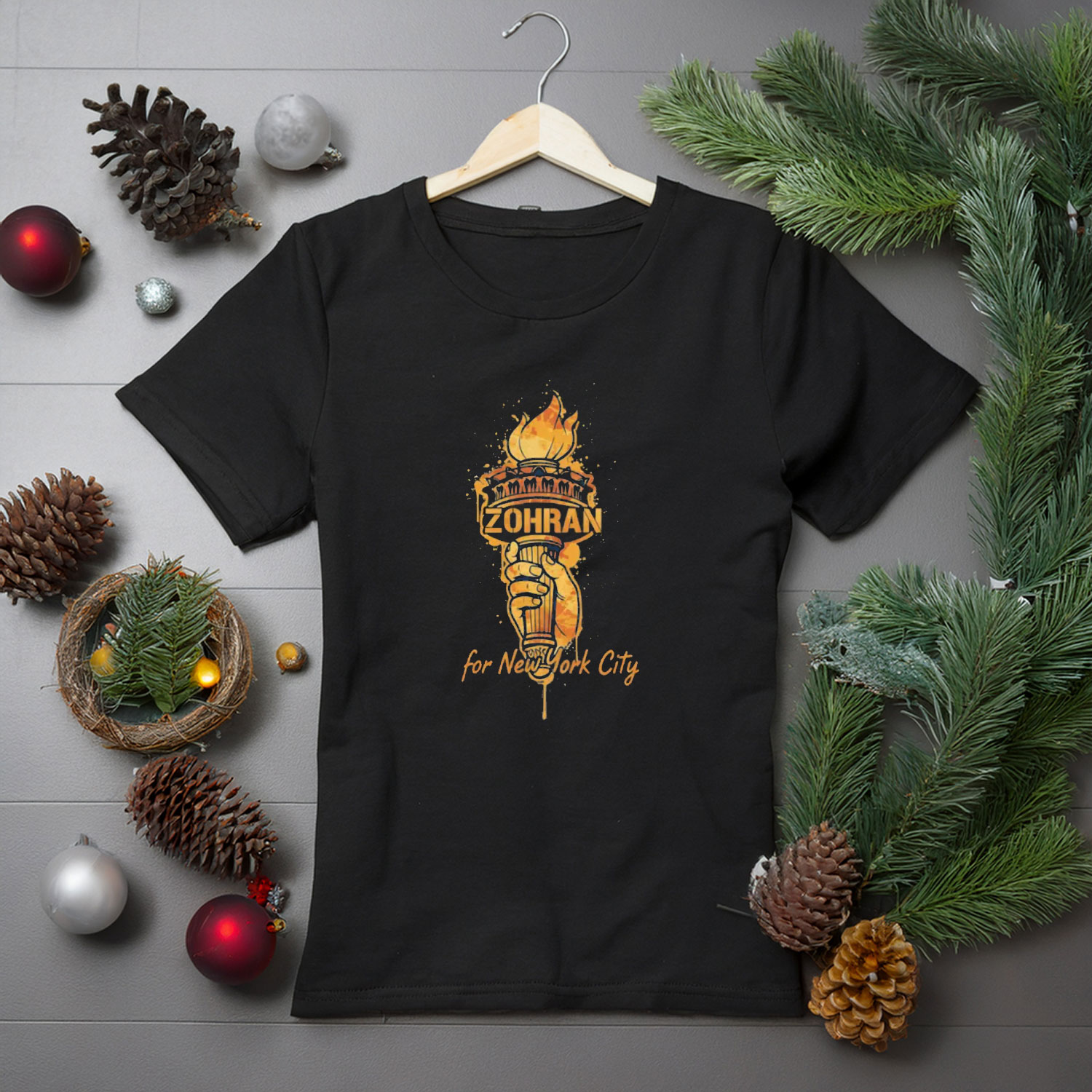 Zohran For NYC Liberty T-Shirt Torch Political Tee Presents For Supporters Fans