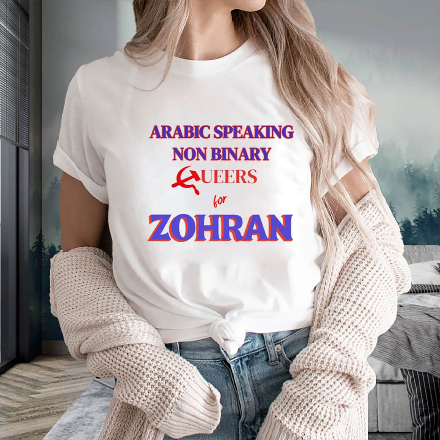 Zohran Mamdani Arabic Speaking Non Binary T-Shirt Democracy Socialist Tee Gifts For Him