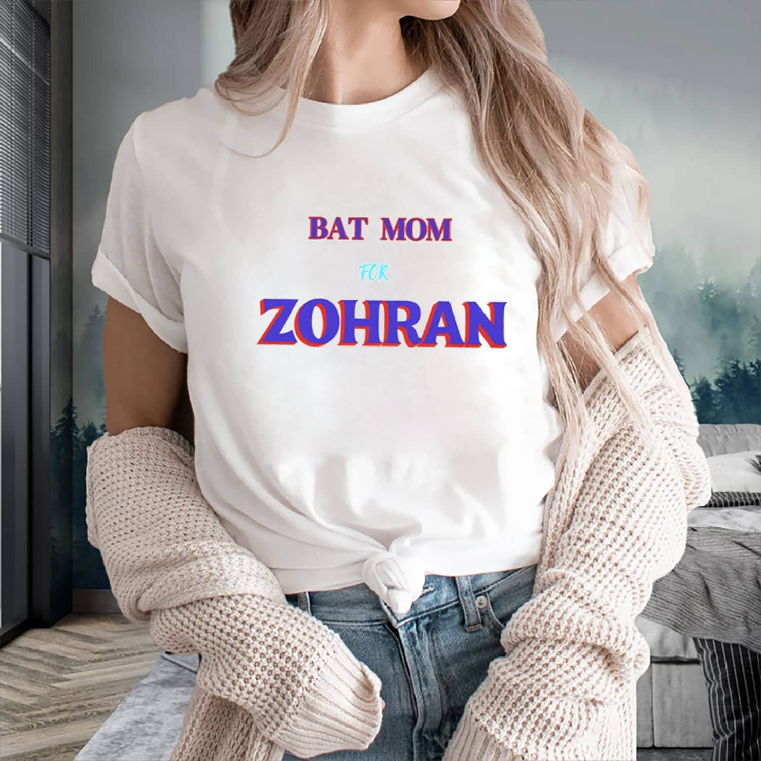 Zohran Mamdani Bat Mom For Zohran T-Shirt Funny Political Apparel New York Mayor Gifts