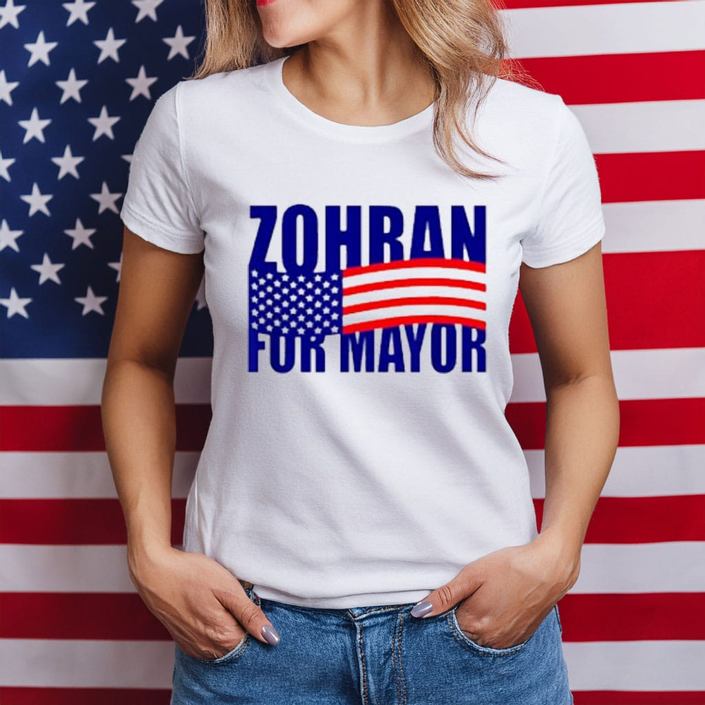 Zohran Mamdani For Mayor T-Shirt American Flag Clothing New York Mayor Related Gifts