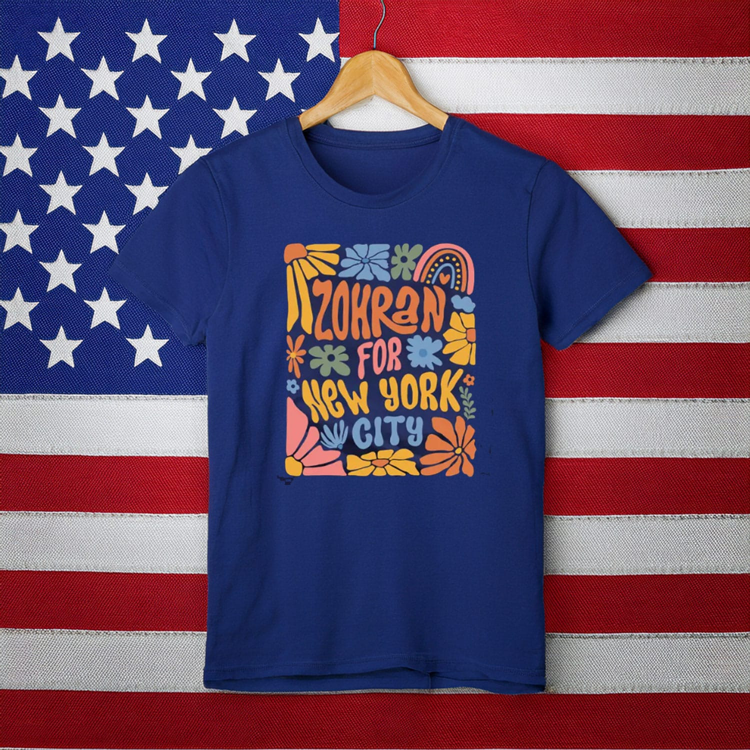 Zohran Mamdani For New York City T-Shirt Floral Democratic Politician Tee NYC Mayor Gifts