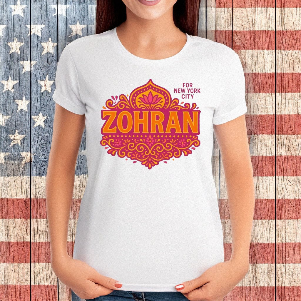 Zohran Mamdani For New York T-Shirt South Asian Proudly Socialist Tee NYC Election Gifts