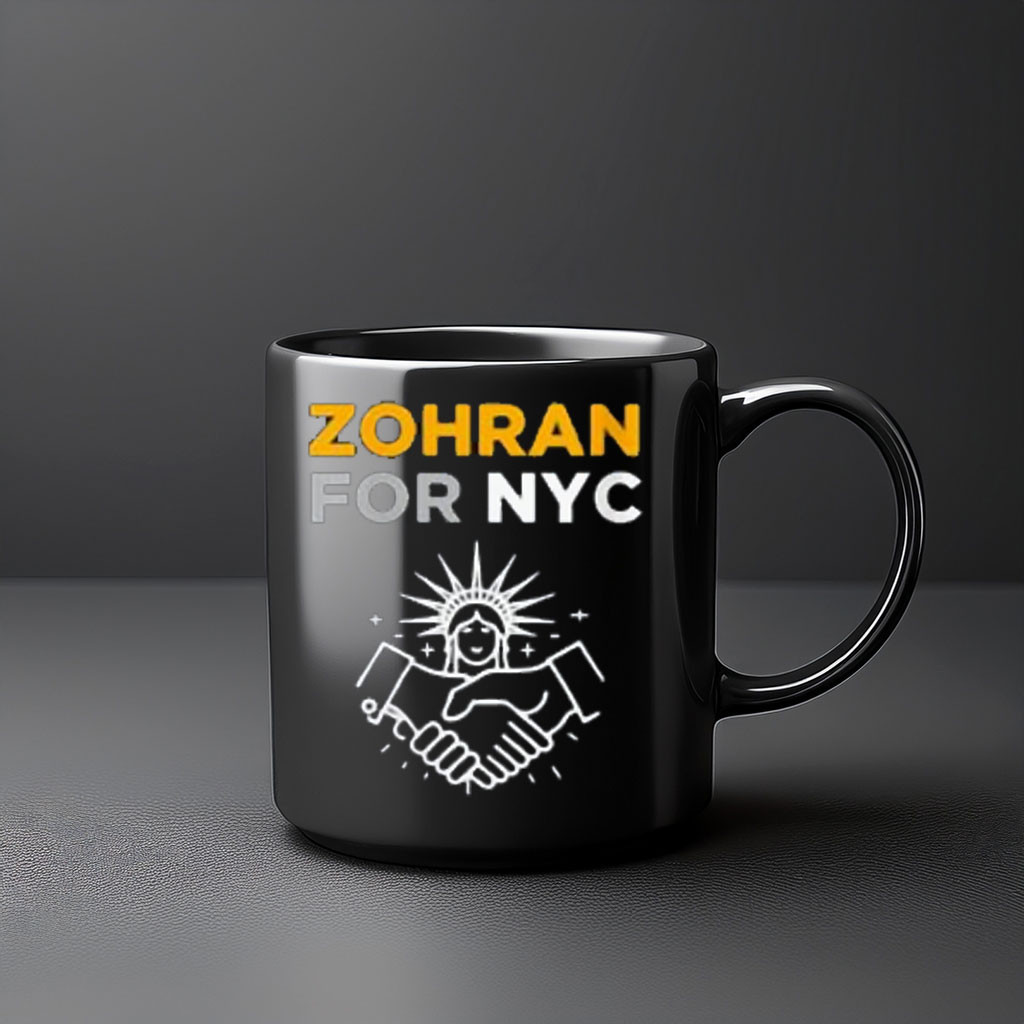 Zohran Mamdani For NYC Mug Statue of Liberty And Handshake Graphic Political Themed Gifts