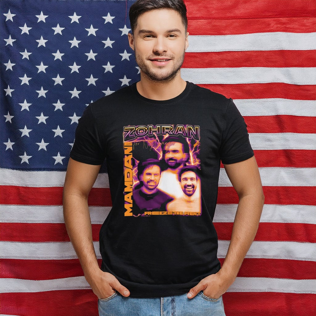 Zohran Mamdani Freeze The Rent T-Shirt Poster Campaign Political Tee NYC Mayor Themed Gifts