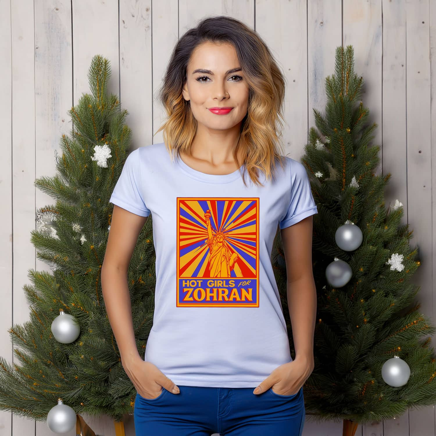 Zohran Mamdani Hot Girls For Zohran T-Shirt Statue Of Liberty Tee American Politician Gifts