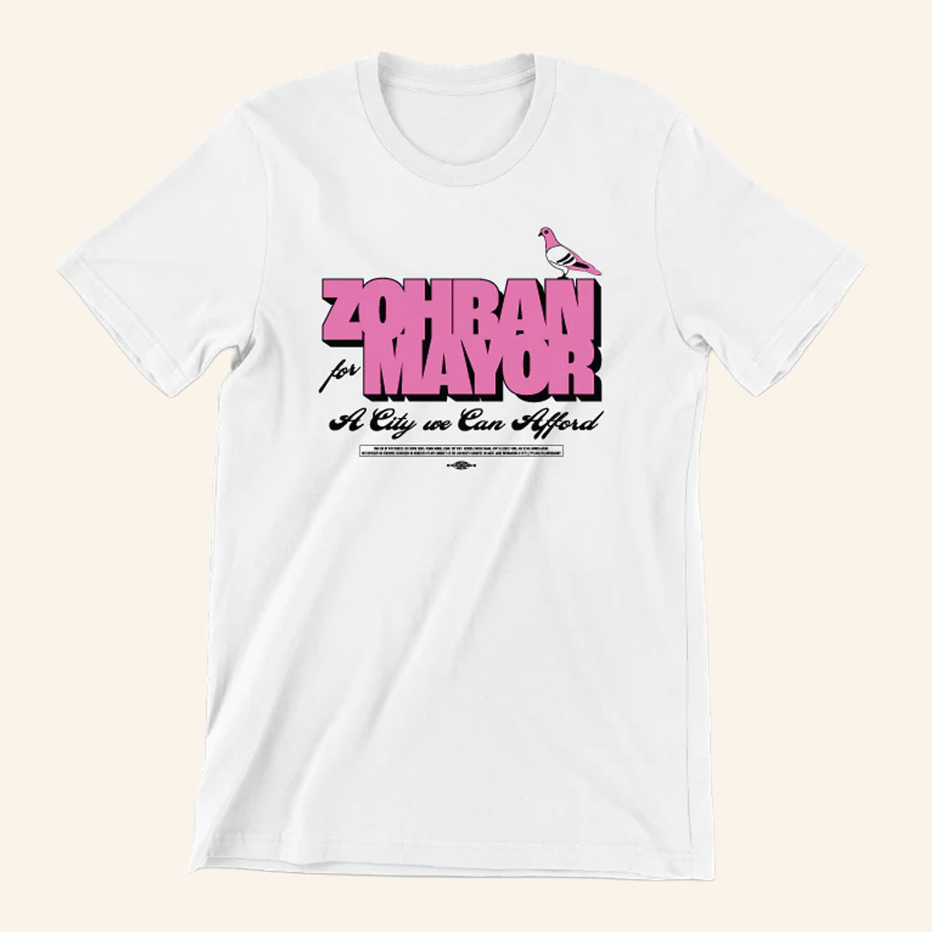Zohran Mamdani Merch Zohran For Mayor Pink Pigeon T-Shirt Gift For Wife Zohran Mamdani Merch Zohran For Mayor Pink Pigeon T-Shirt Gift For Wife