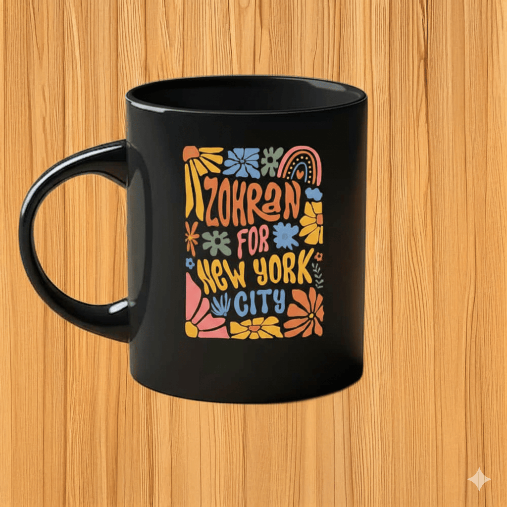 Zohran Mamdani New York City Mug Boho Floral Coffee Cup Political Campaign Gifts