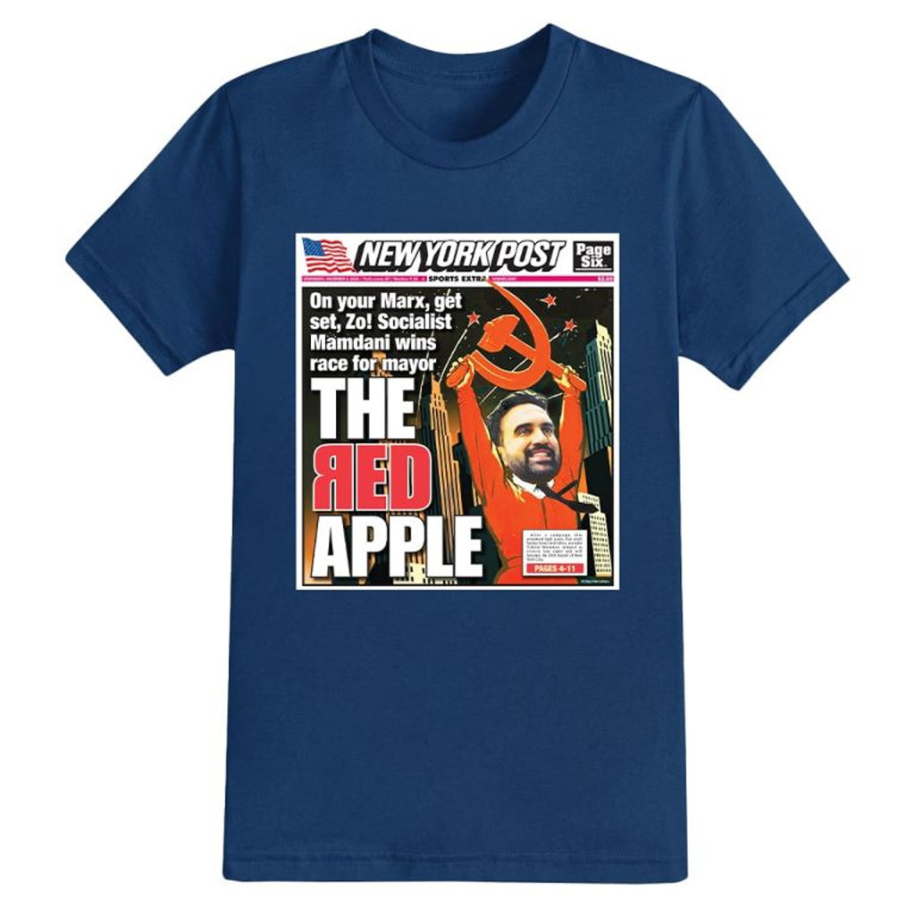 Zohran Mamdani New York Post The Red Apple Shirt Christmas Gifts For Father