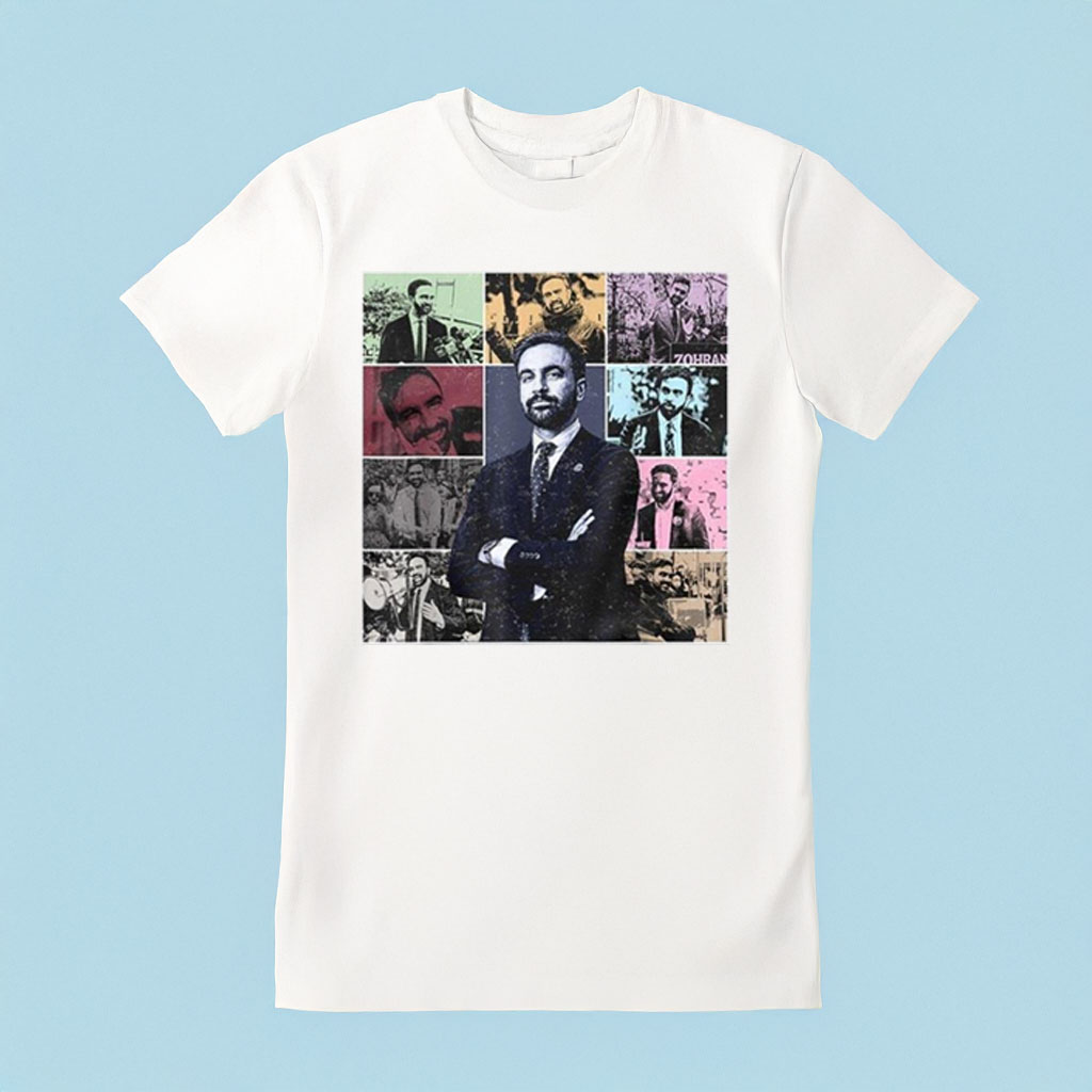 Zohran Mamdani T-Shirt Retro Pop Collage Tee Gift Idea For Supporters Fans