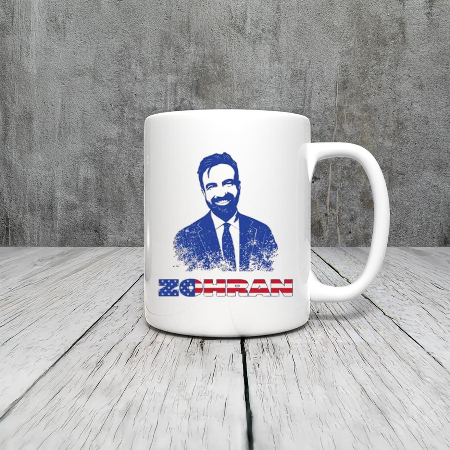 Zohran Mamdani US Flag Mug Zohran Portrait New York Mayor Political Gifts For Patriotic