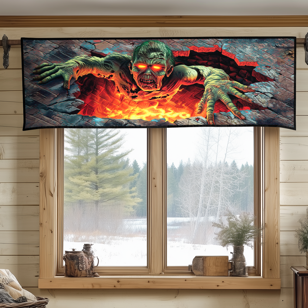 Zombie Rise Quilted Valance Valances For Bedroom Best Presents For Grandmas