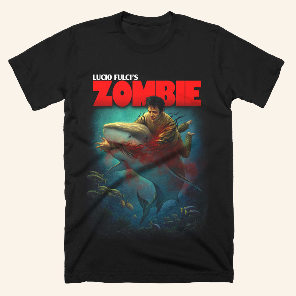 Zombie Zombie Vs Shark T-Shirt Halloween Merch Gift Ideas For Him Her Zombie Zombie Vs Shark T-Shirt Halloween Merch Gift Ideas For Him Her