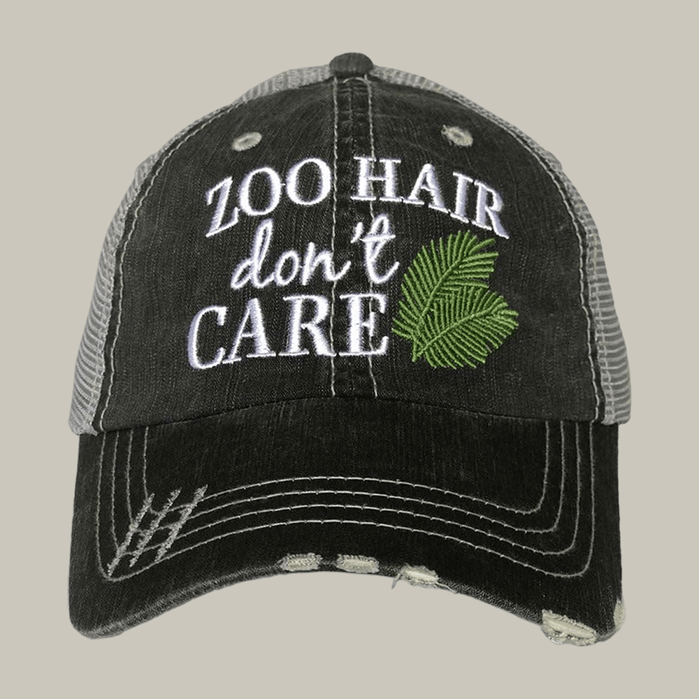 Zoo Hair Don't Care Trucker Hat Witty Sayings Katydid Cap Cool Gift For Him