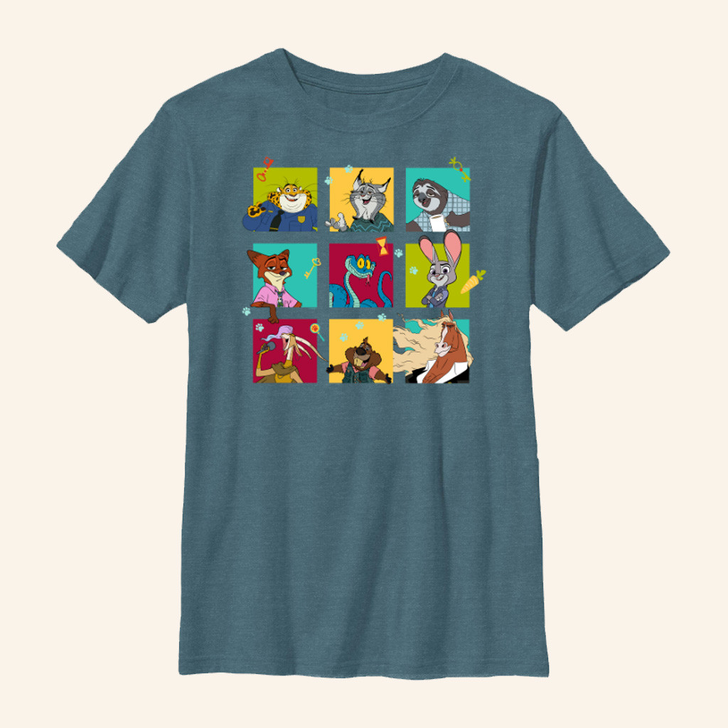 Zootopia Merch Zootopia 2 Character Grid T-Shirt Gifts Ideas For Daughters Zootopia Merch Zootopia 2 Character Grid T-Shirt Gifts Ideas For Daughters