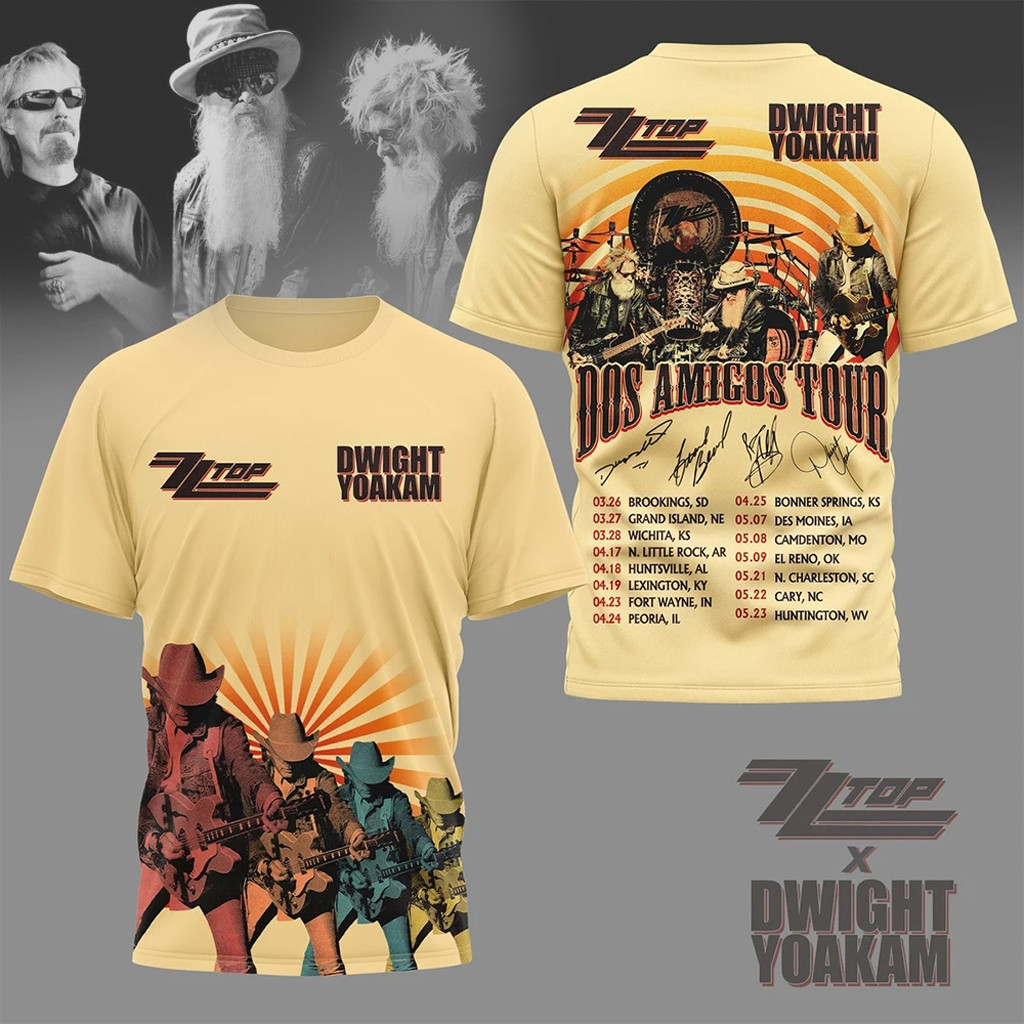 ZZ Top Dwight Yoakam Dos Amigos Tour 2026 Shirt Fan Merch Gifts For Music Lovers