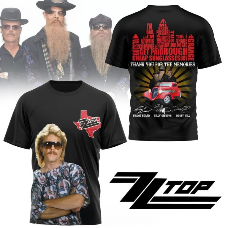 ZZ Top Frank Beard Thank You For The Memories 3D Shirt Cool Gifts For Music Lovers