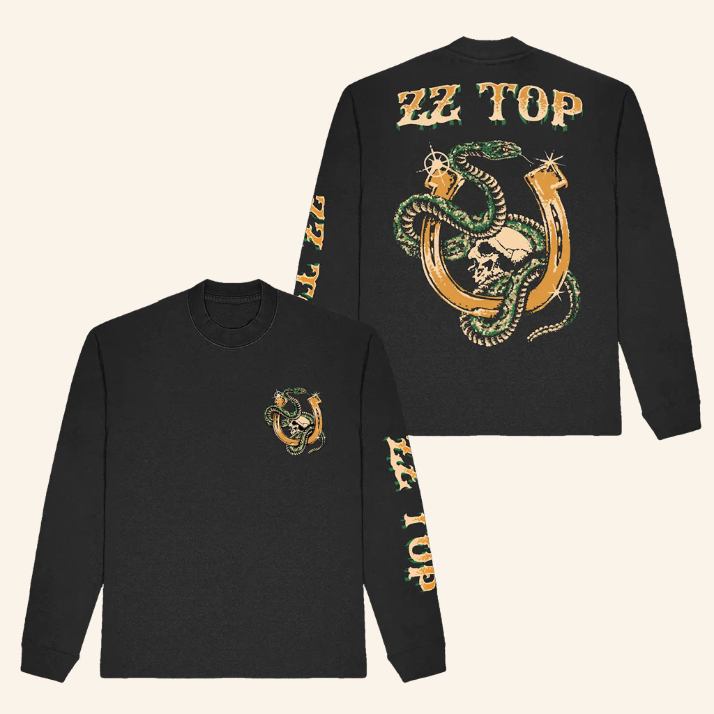 ZZ Top Merch Rattlesnake Long Sleeve T-Shirt Christmas Gifts For Rock Fans
