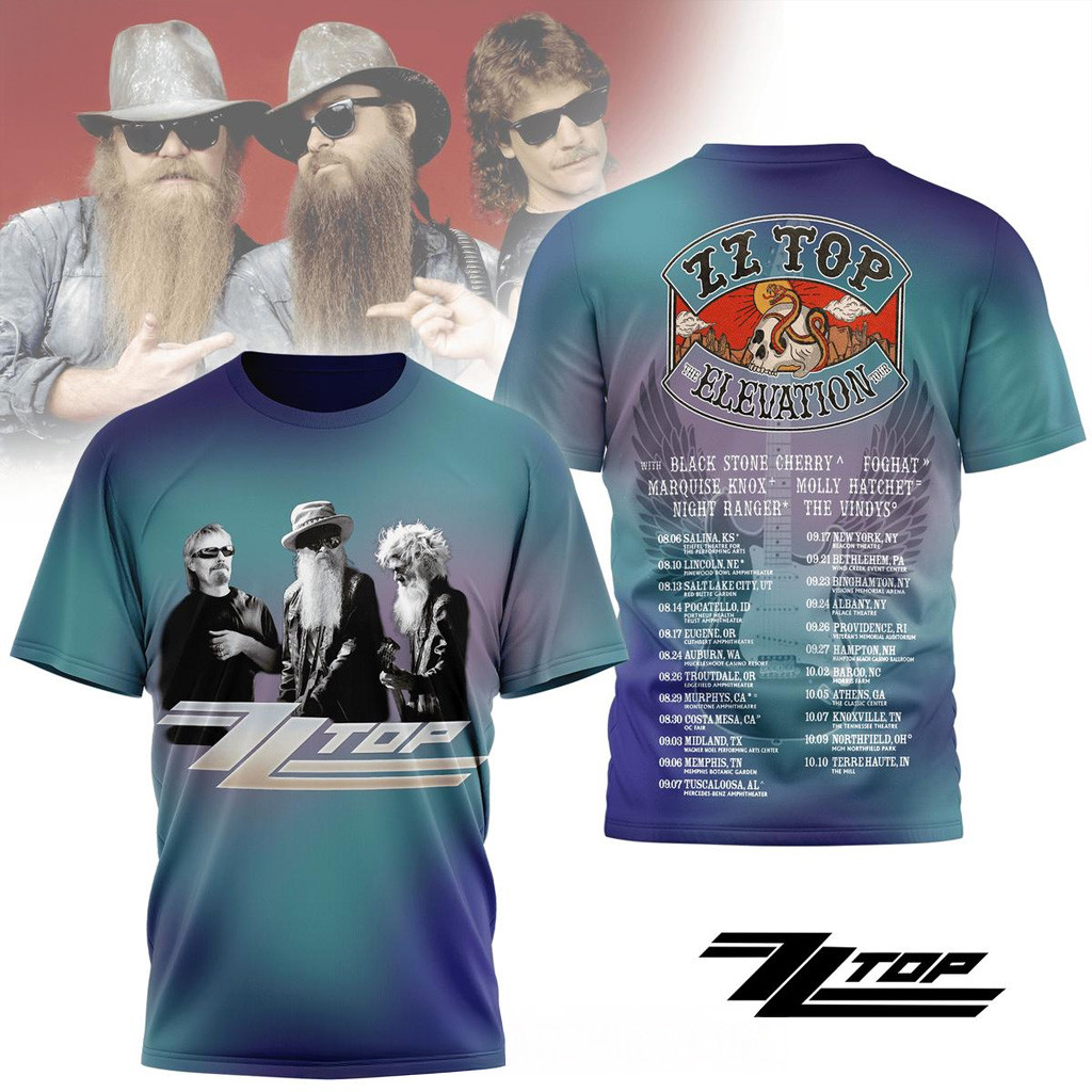 ZZ Top The Elevation Tour Shirt ZZ Top Merch Gifts For Rock Band Fans